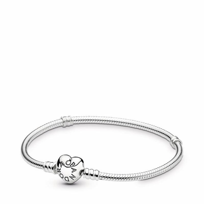 Pandora Moments Heart & Snake Chain Bracelet Silver Egypt UY7492801